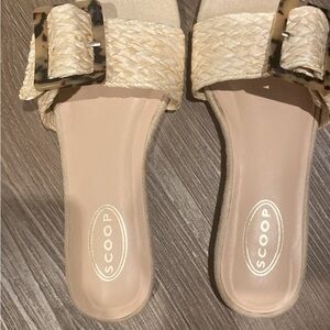 Women's Woven & Faux Tortoise slides